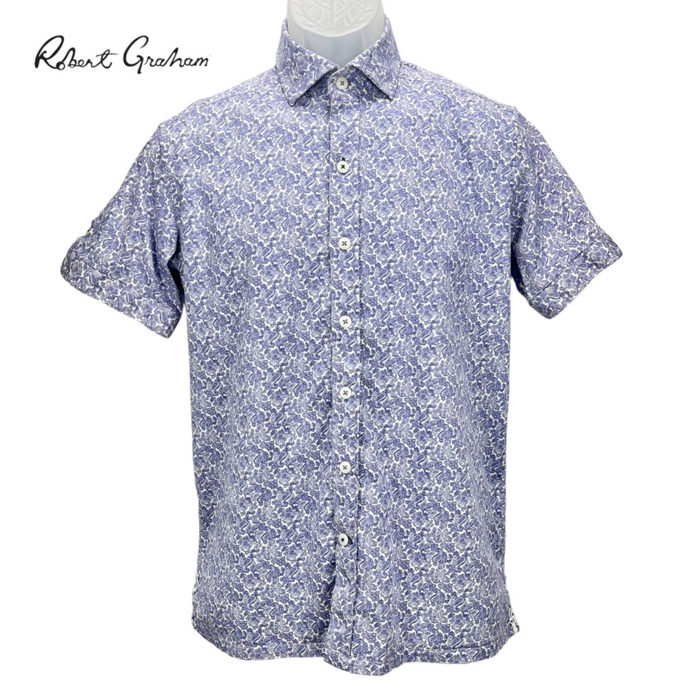 Robert Graham Men’s Small Modern Americana Tailored‎ Fit Paisley Button Up Shirt